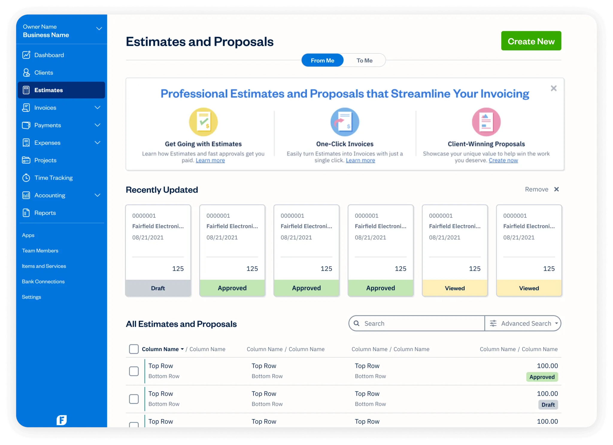 Free Excel Estimate Template Freshbooks