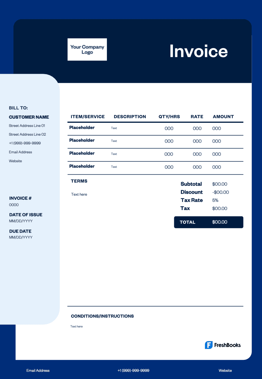 Download free invoice template