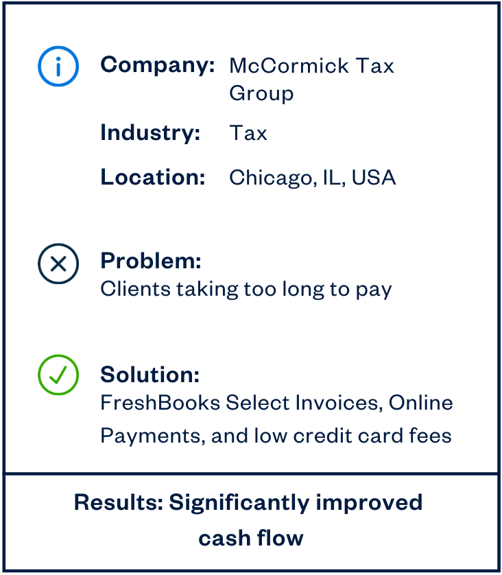 McCormick Tax Group cash flow sidebar