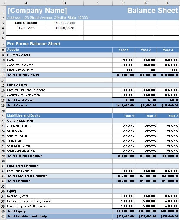 Balance Sheet Template Free Download FreshBooks