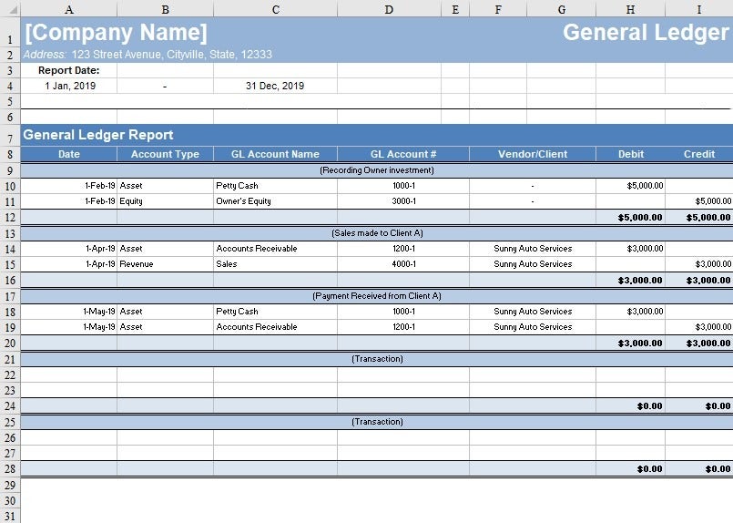 Excel Ledger Templates