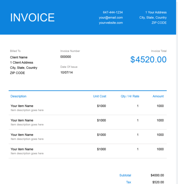 Free Medical Invoice Template | Download Now | FreshBooks UK