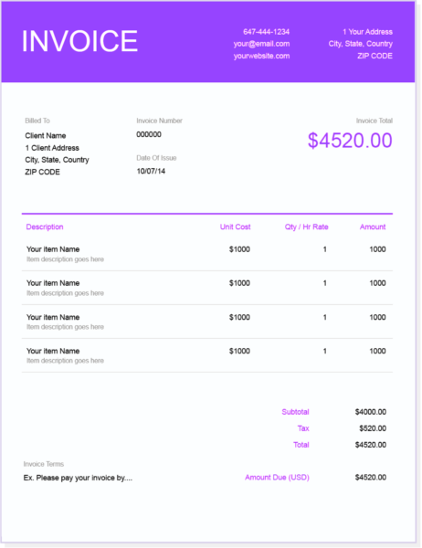 Free Invoice Templates | Download Now and Customize Your Invoices