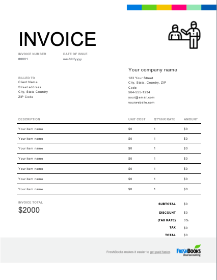 Invoice Template PDF Free Download FreshBooks
