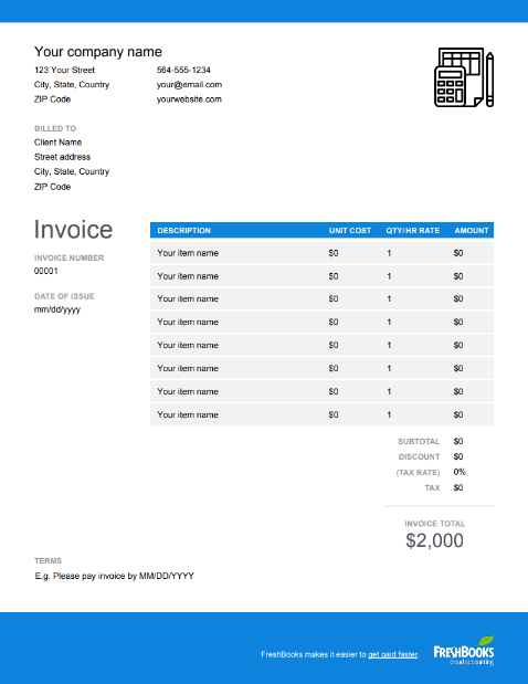 Accounting Invoice Template Get Free Templates FreshBooks