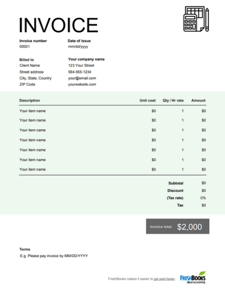 Accounting Invoice Template | Get Free Templates | FreshBooks