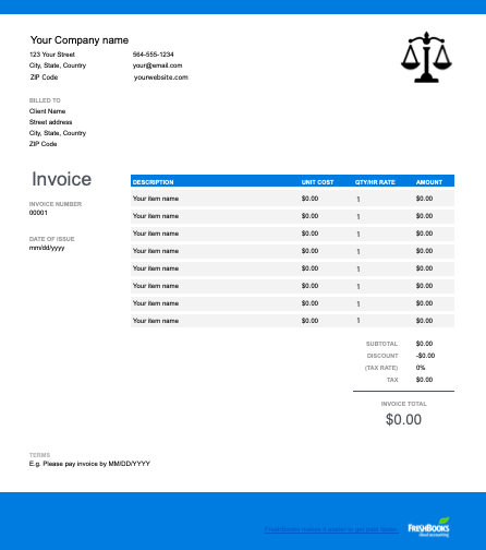 Free Law Firm Invoice Template Download Now FreshBooks Canada