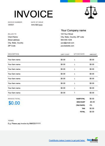 Law Firm Invoice Template Get Free Templates FreshBooks
