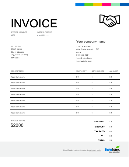 Small Business Invoice Template | Free Downloadable Templates | FreshBooks