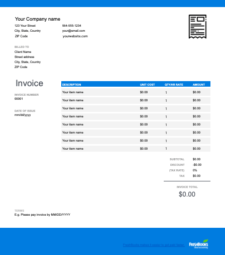 Business Invoice Template | Free Custom Templates | FreshBooks