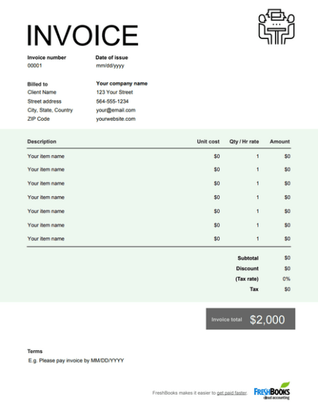 Consulting Invoice Template Free Downloadable Templates Freshbooks