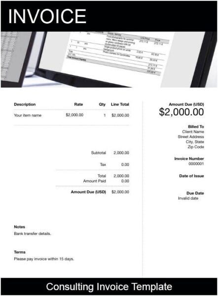 Consulting Invoice Template Free Downloadable Templates Freshbooks