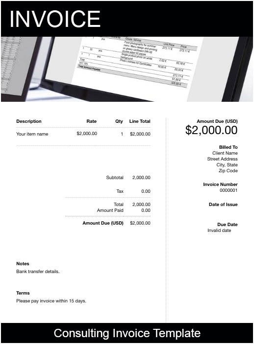 Consulting Invoice Template Free Downloadable Templates FreshBooks