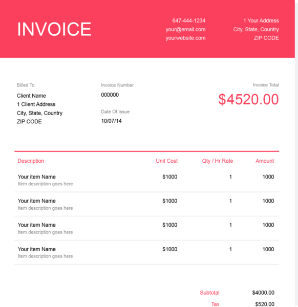 Artist Invoice Template | Free Downloadable Templates | FreshBooks