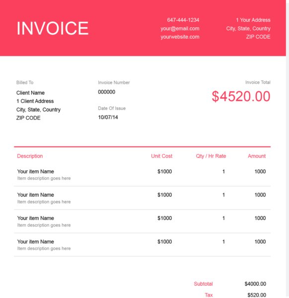 Artist Invoice Template | Free Downloadable Templates | FreshBooks