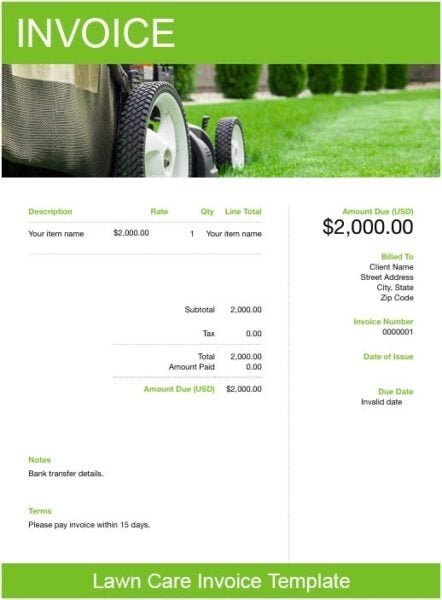 Free Lawn Care Invoice Template Download Now Freshbooks 8464