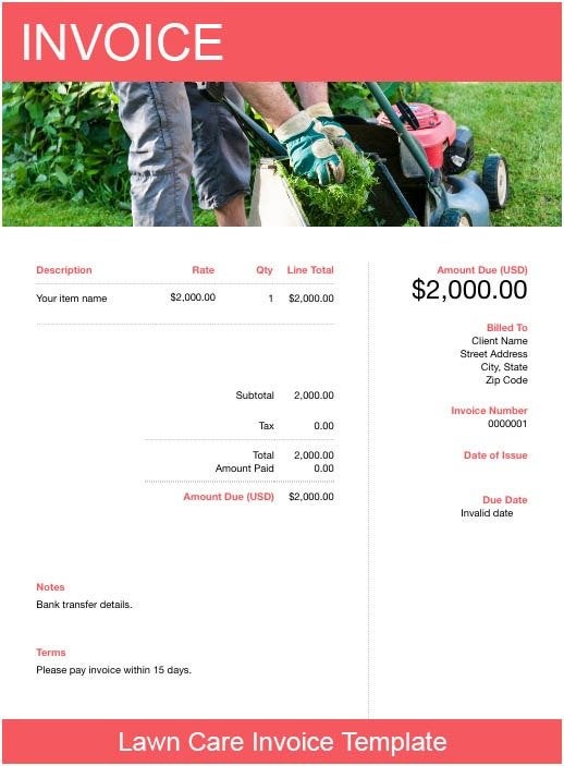 Free Lawn Care Invoice Template Download Now FreshBooks