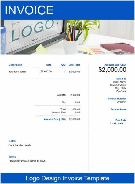 Logo Design Invoice Template Free Downloadable Templates Freshbooks 6723