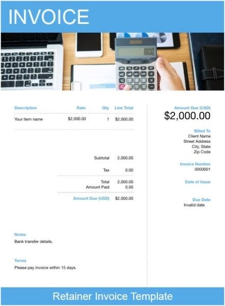 Retainer Invoice Template | Get Free Templates | FreshBooks