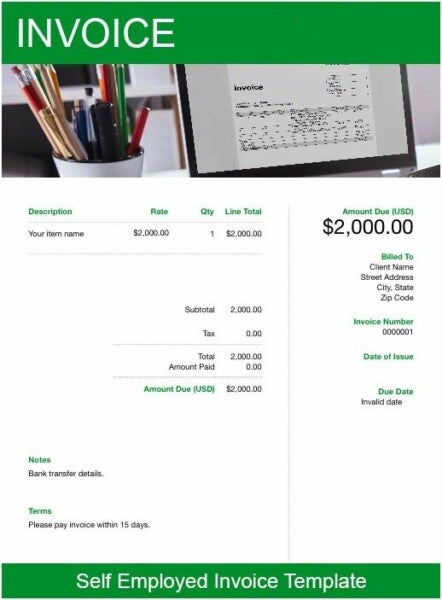 Self Employed Invoice Template Get Free Templates Freshbooks 9227