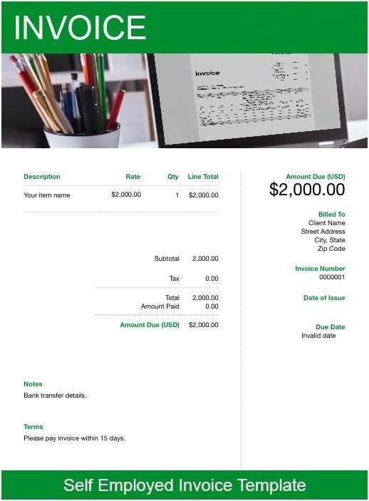 Free Self Employed Invoice Template FreshBooks