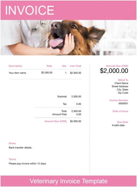Veterinary Invoice Template Free 100  Downloadable Templates FreshBooks