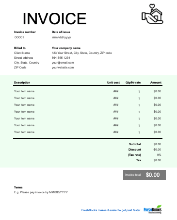 simple commision invoice template word