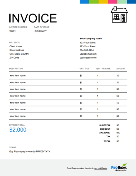 Free Roofing Invoice Template | Download Now | FreshBooks