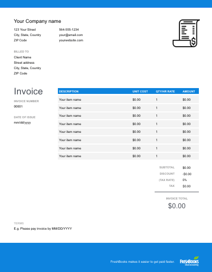 Invoice Templates Gallery | Free Download | FreshBooks