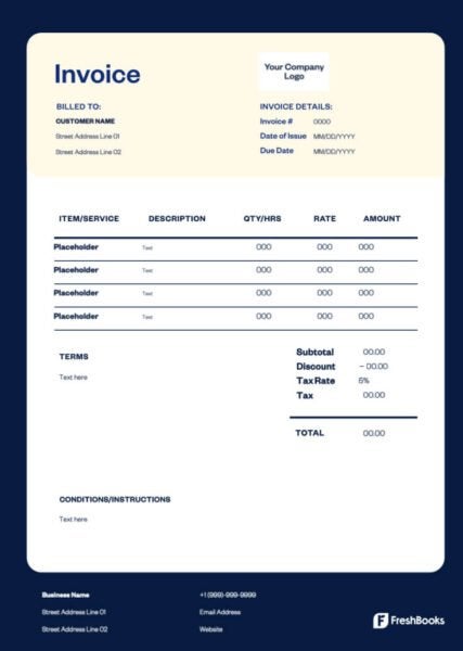 Free Invoice Template PDF | Free Download | FreshBooks